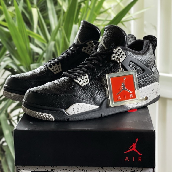 AIR JORDAN 4 Retro LS Oreo Black Grey Sz 10 - Picture 2 of 14